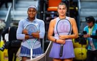 Coco Gauff (left) and Aryna Sabalenka (right) ahead of the 2025 Madrid Open women's singles final (Source: Getty)